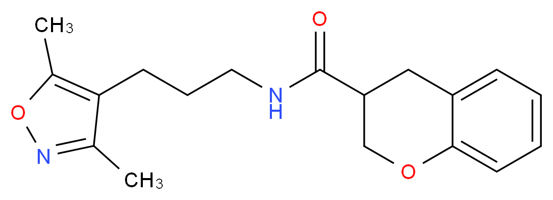 N-[3-(3,5-dimethylisoxazol-4-yl)propyl]chromane-3-carboxamide_分子结构_CAS_)