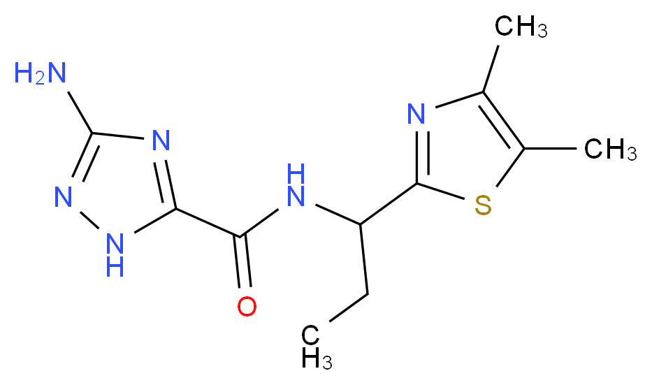 3-amino-N-[1-(4,5-dimethyl-1,3-thiazol-2-yl)propyl]-1H-1,2,4-triazole-5-carboxamide_分子结构_CAS_)