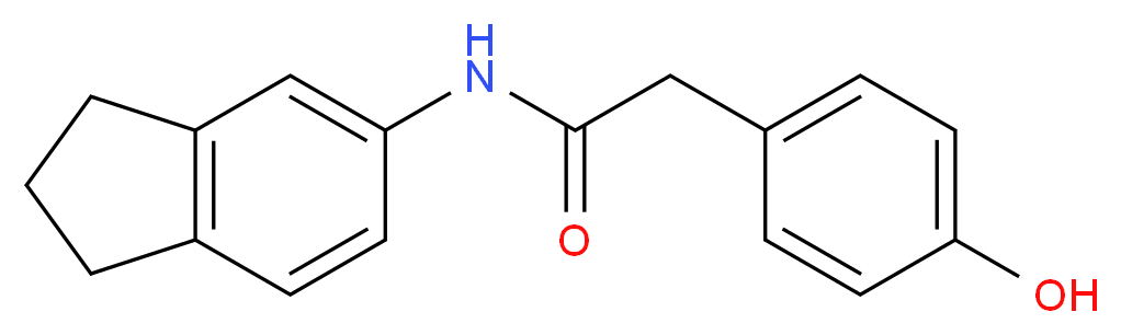 N-(2,3-dihydro-1H-inden-5-yl)-2-(4-hydroxyphenyl)acetamide_分子结构_CAS_321853-28-5