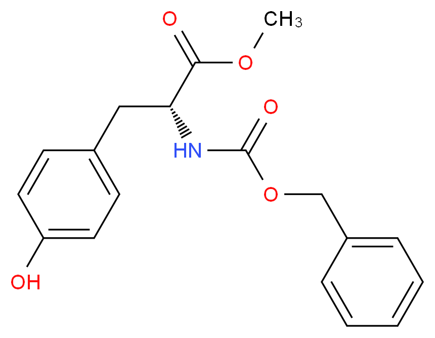 methyl (2R)-2-{[(benzyloxy)carbonyl]amino}-3-(4-hydroxyphenyl)propanoate_分子结构_CAS_124456-04-8