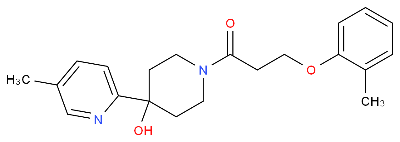 1-[3-(2-methylphenoxy)propanoyl]-4-(5-methylpyridin-2-yl)piperidin-4-ol_分子结构_CAS_)