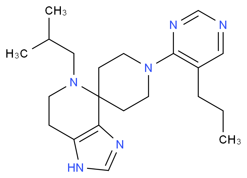 5-isobutyl-1'-(5-propylpyrimidin-4-yl)-1,5,6,7-tetrahydrospiro[imidazo[4,5-c]pyridine-4,4'-piperidine]_分子结构_CAS_)