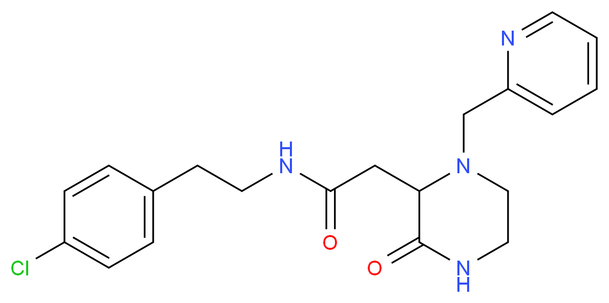 N-[2-(4-chlorophenyl)ethyl]-2-[3-oxo-1-(2-pyridinylmethyl)-2-piperazinyl]acetamide_分子结构_CAS_)
