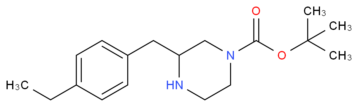 3-(4-ETHYL-BENZYL)-PIPERAZINE-1-CARBOXYLIC ACID TERT-BUTYL ESTER_分子结构_CAS_)