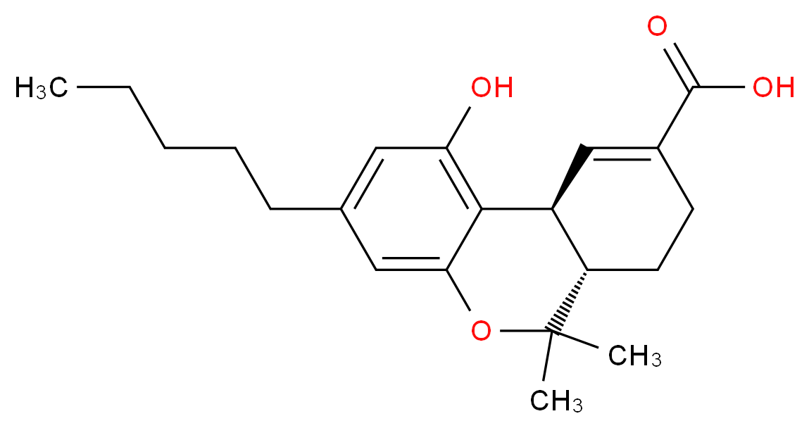 (6aS,10aS)-1-hydroxy-6,6-dimethyl-3-pentyl-6H,6aH,7H,8H,10aH-benzo[c]isochromene-9-carboxylic acid_分子结构_CAS_114028-39-6