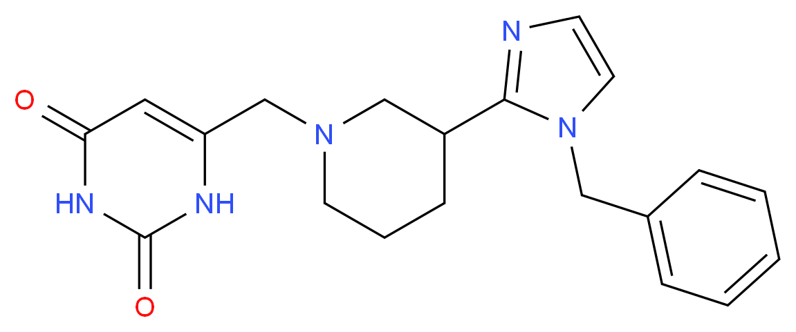6-{[3-(1-benzyl-1H-imidazol-2-yl)-1-piperidinyl]methyl}-2,4(1H,3H)-pyrimidinedione_分子结构_CAS_)