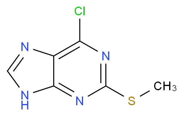 6-chloro-2-(methylsulfanyl)-9H-purine_分子结构_CAS_66191-23-9