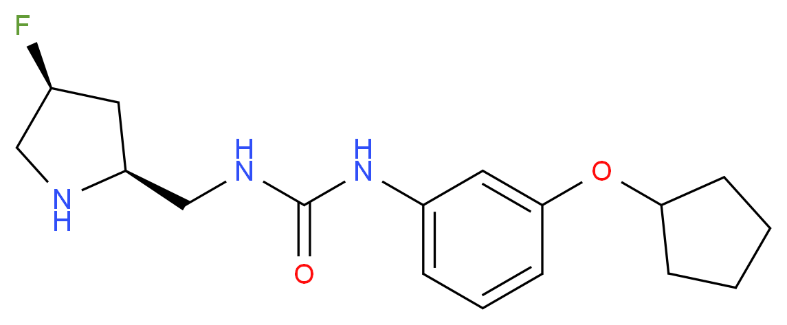 N-[3-(cyclopentyloxy)phenyl]-N'-{[(2S,4S)-4-fluoropyrrolidin-2-yl]methyl}urea_分子结构_CAS_)