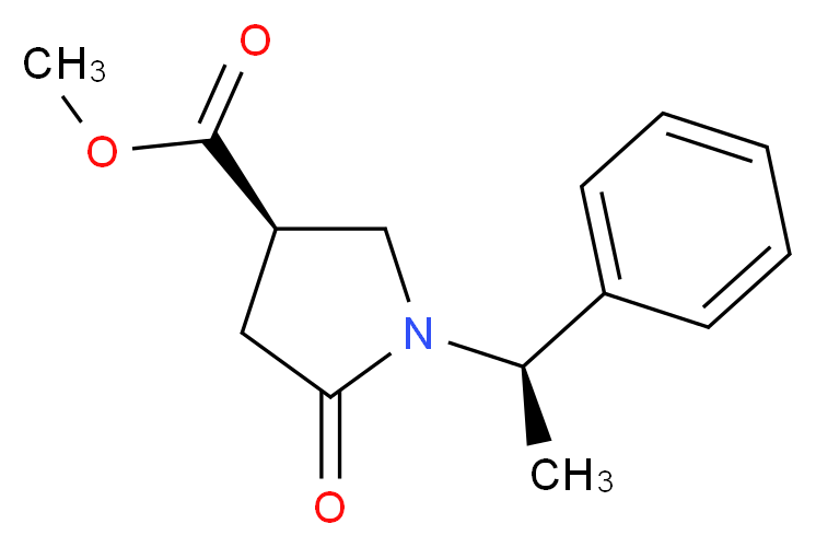 methyl (3R)-5-oxo-1-[(1R)-1-phenylethyl]pyrrolidine-3-carboxylate_分子结构_CAS_99735-45-2