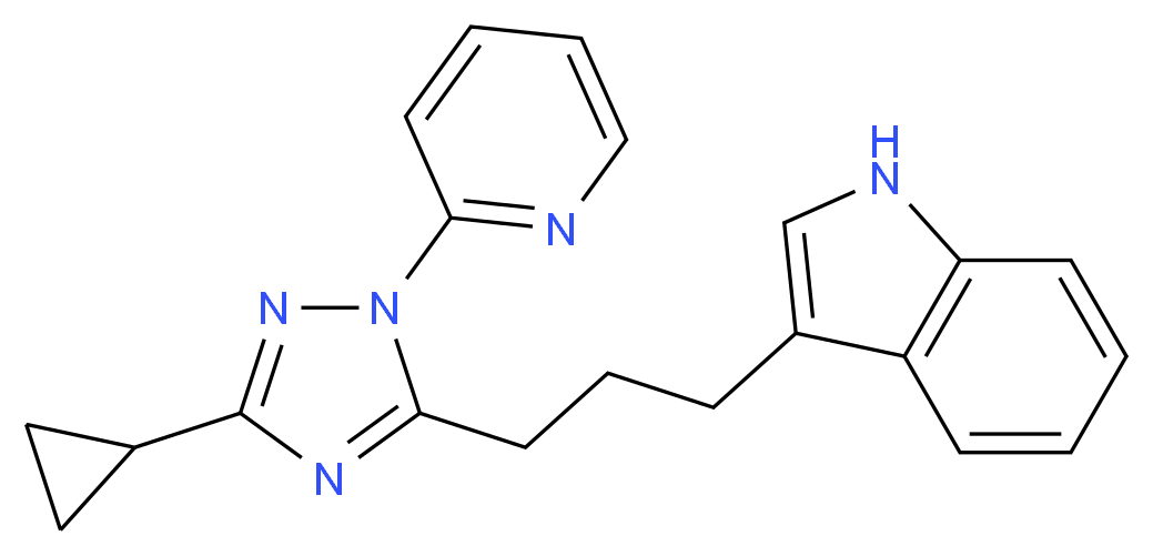 3-[3-(3-cyclopropyl-1-pyridin-2-yl-1H-1,2,4-triazol-5-yl)propyl]-1H-indole_分子结构_CAS_)