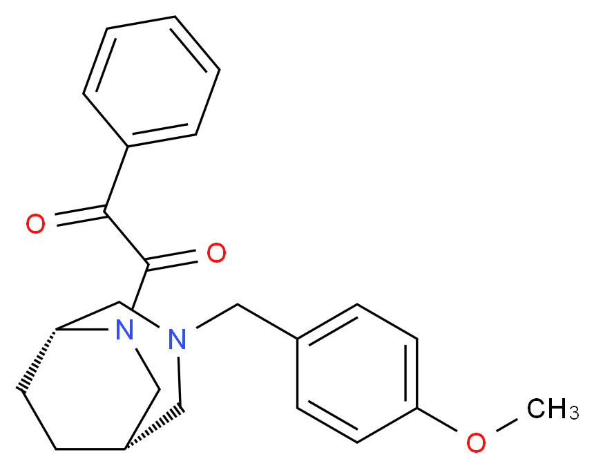 2-[(1S*,5R*)-3-(4-methoxybenzyl)-3,6-diazabicyclo[3.2.2]non-6-yl]-2-oxo-1-phenylethanone_分子结构_CAS_)