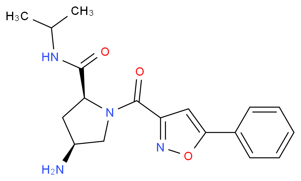 (2S,4S)-4-amino-N-isopropyl-1-[(5-phenylisoxazol-3-yl)carbonyl]pyrrolidine-2-carboxamide_分子结构_CAS_)