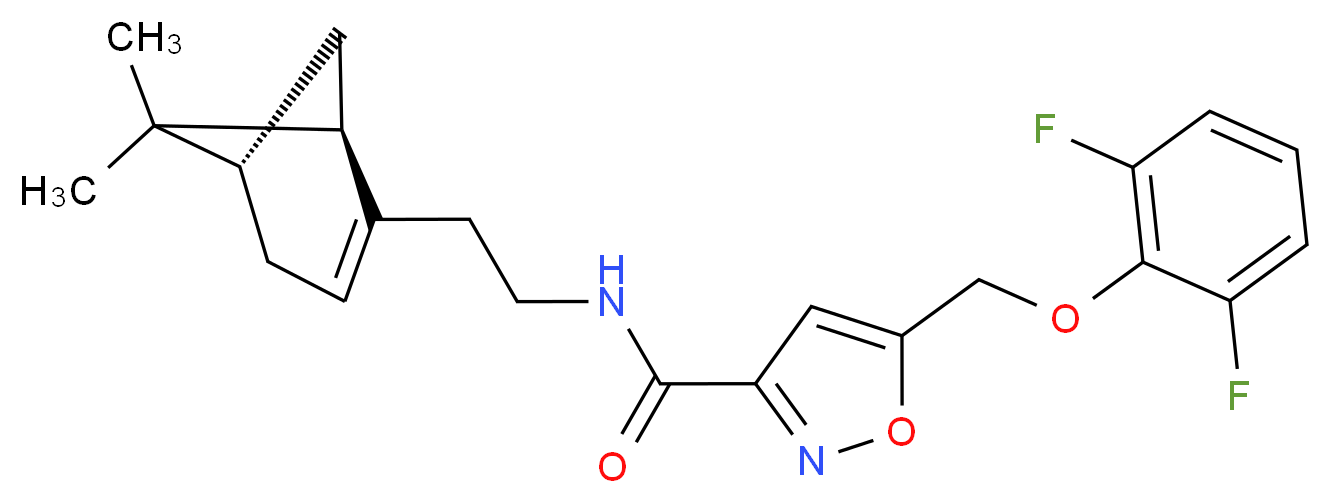 5-[(2,6-difluorophenoxy)methyl]-N-{2-[(1R,5S)-6,6-dimethylbicyclo[3.1.1]hept-2-en-2-yl]ethyl}-3-isoxazolecarboxamide_分子结构_CAS_)