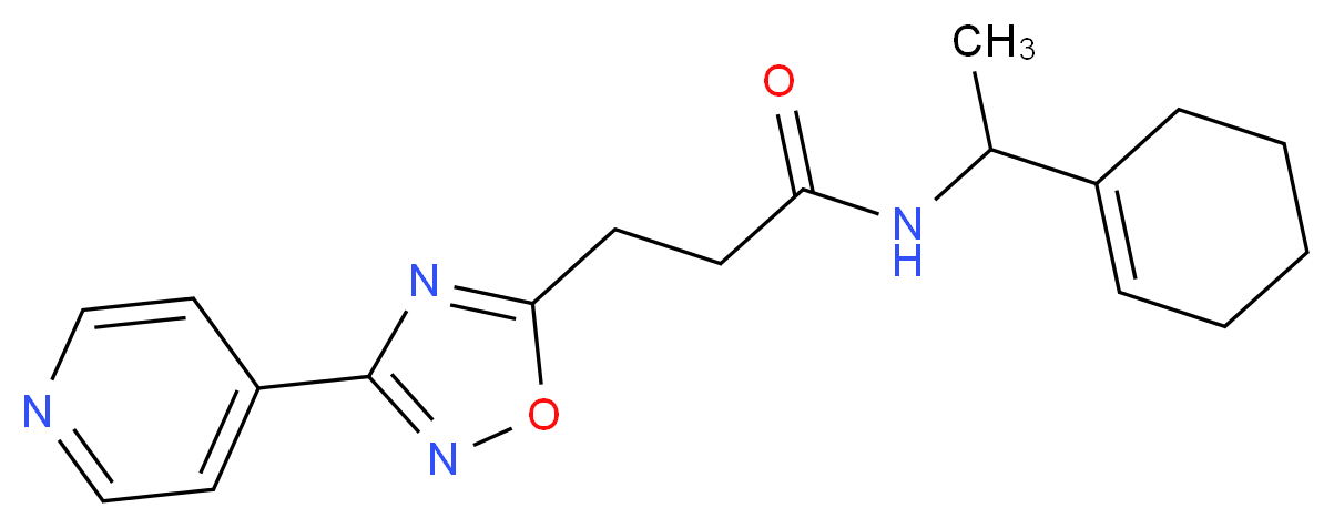 N-(1-cyclohex-1-en-1-ylethyl)-3-(3-pyridin-4-yl-1,2,4-oxadiazol-5-yl)propanamide_分子结构_CAS_)