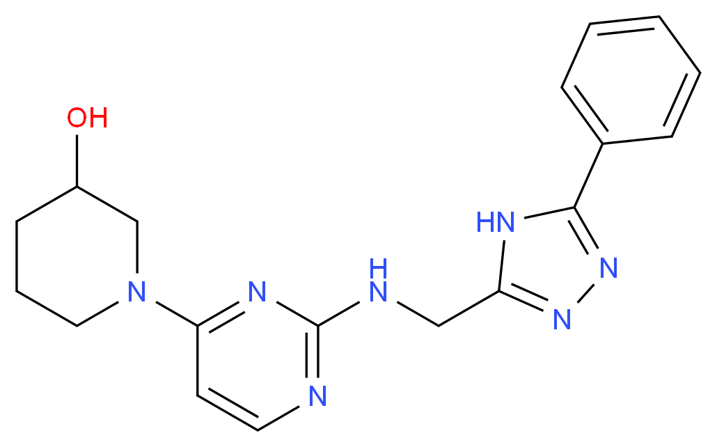 1-(2-{[(5-phenyl-4H-1,2,4-triazol-3-yl)methyl]amino}pyrimidin-4-yl)piperidin-3-ol_分子结构_CAS_)