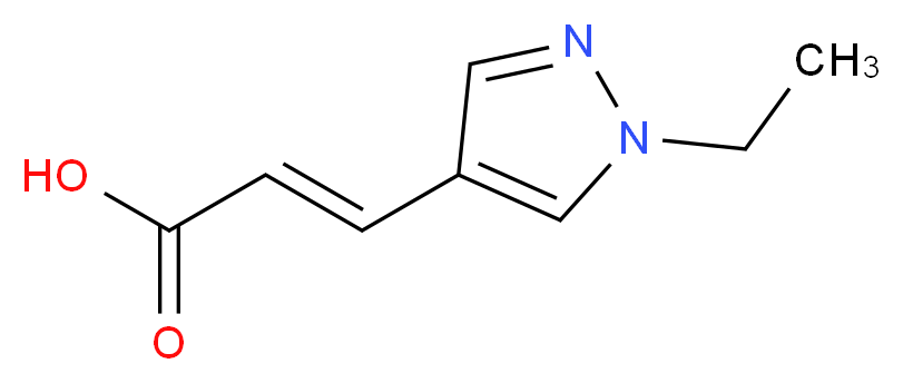 3-(1-ethyl-1H-pyrazol-4-yl)prop-2-enoic acid_分子结构_CAS_)