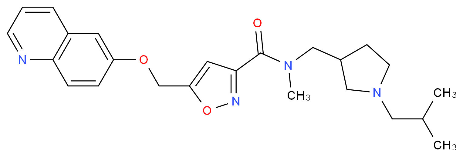 N-[(1-isobutyl-3-pyrrolidinyl)methyl]-N-methyl-5-[(6-quinolinyloxy)methyl]-3-isoxazolecarboxamide_分子结构_CAS_)