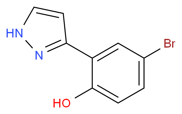 4-bromo-2-(1H-pyrazol-3-yl)phenol_分子结构_CAS_99067-15-9