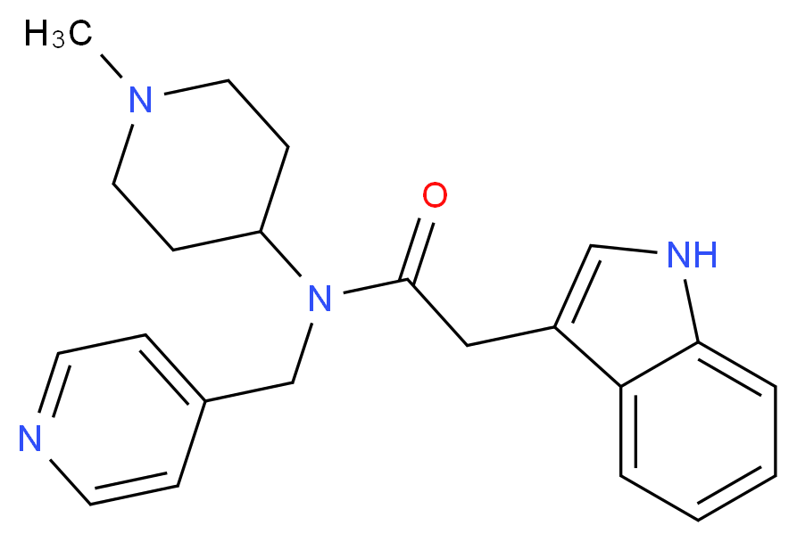 2-(1H-indol-3-yl)-N-(1-methyl-4-piperidinyl)-N-(4-pyridinylmethyl)acetamide_分子结构_CAS_)