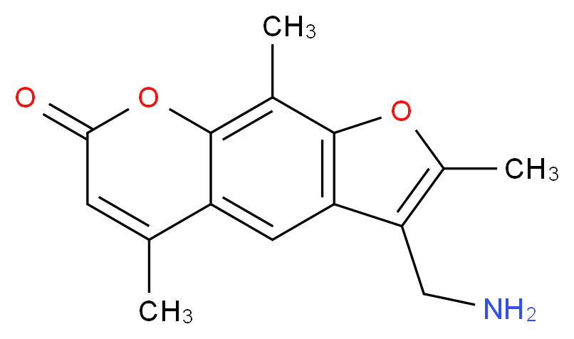 3-(aminomethyl)-2,5,9-trimethyl-7H-furo[3,2-g]chromen-7-one_分子结构_CAS_62442-61-9