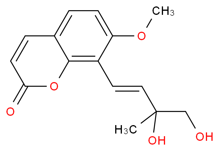 8-[(1E)-3,4-dihydroxy-3-methylbut-1-en-1-yl]-7-methoxy-2H-chromen-2-one_分子结构_CAS_74474-76-3