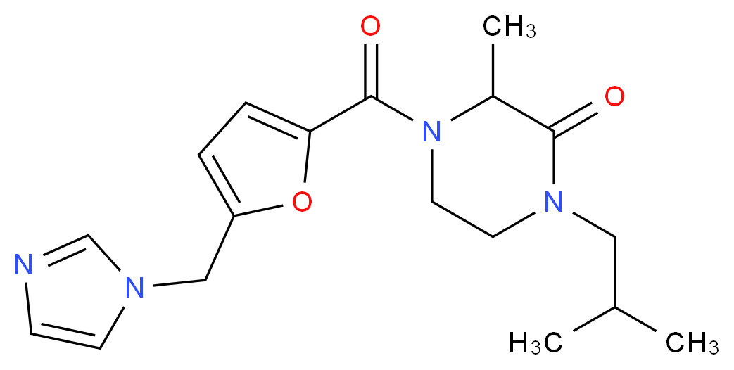 4-[5-(1H-imidazol-1-ylmethyl)-2-furoyl]-1-isobutyl-3-methyl-2-piperazinone_分子结构_CAS_)