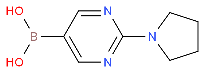[2-(pyrrolidin-1-yl)pyrimidin-5-yl]boronic acid_分子结构_CAS_955374-13-7