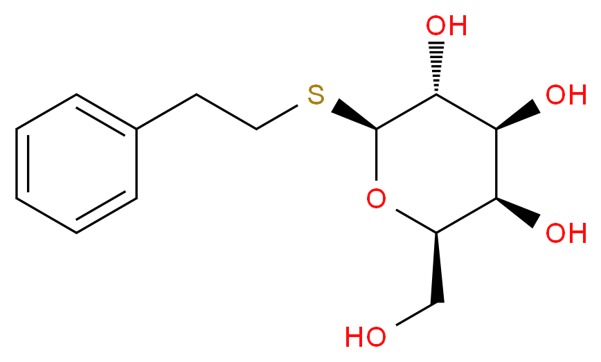 (2R,3R,4S,5R,6S)-2-(hydroxymethyl)-6-[(2-phenylethyl)sulfanyl]oxane-3,4,5-triol_分子结构_CAS_63407-54-5