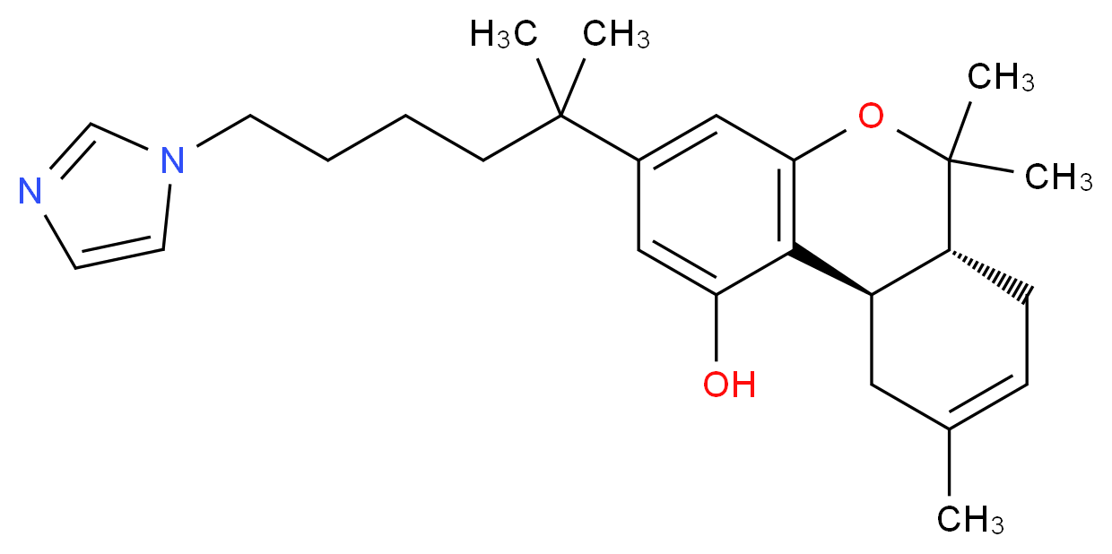 (6aR,10aR)-3-[6-(1H-imidazol-1-yl)-2-methylhexan-2-yl]-6,6,9-trimethyl-6H,6aH,7H,10H,10aH-benzo[c]isochromen-1-ol_分子结构_CAS_874745-42-3