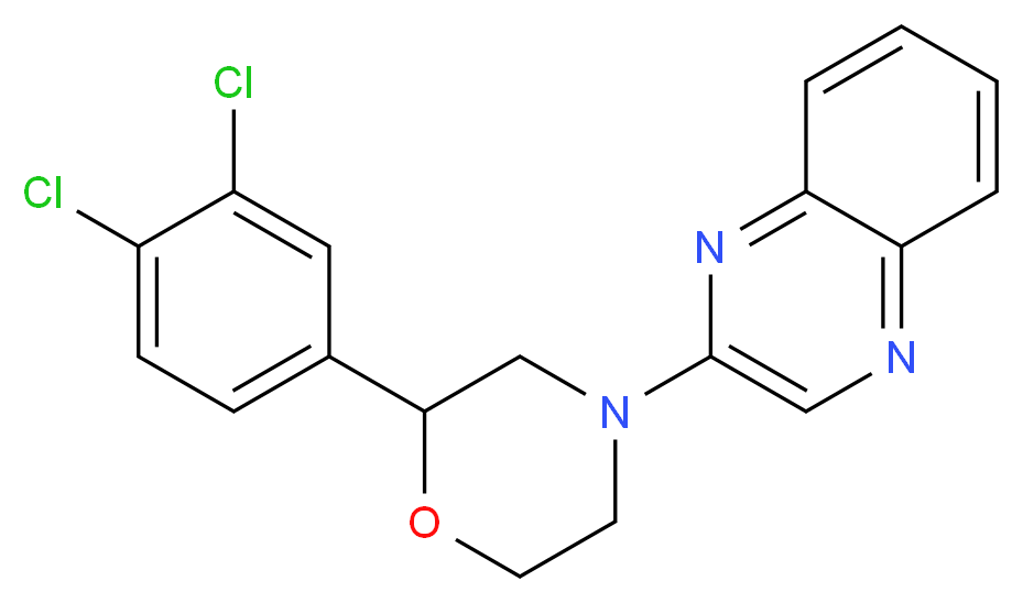 2-[2-(3,4-dichlorophenyl)-4-morpholinyl]quinoxaline_分子结构_CAS_)