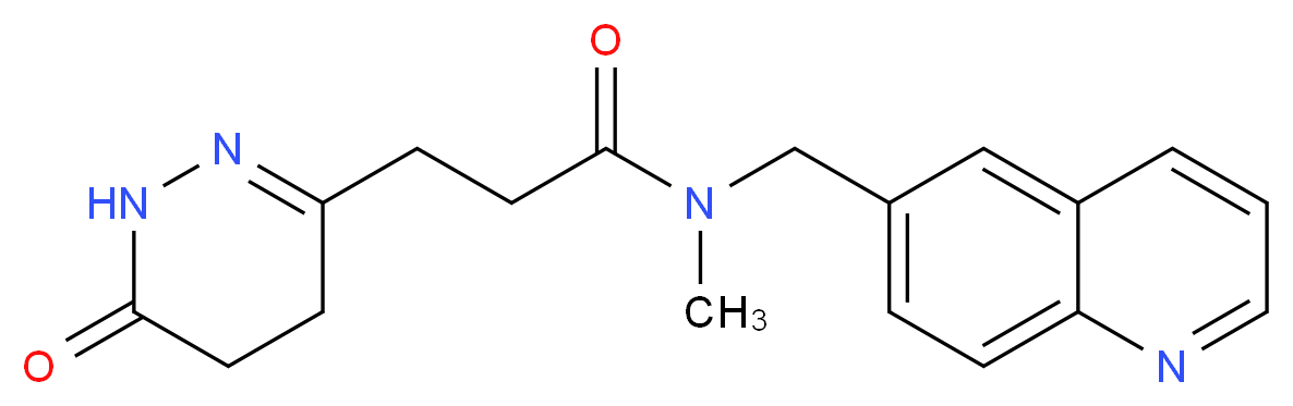 N-methyl-3-(6-oxo-1,4,5,6-tetrahydro-3-pyridazinyl)-N-(6-quinolinylmethyl)propanamide_分子结构_CAS_)