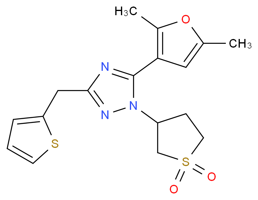 5-(2,5-dimethyl-3-furyl)-1-(1,1-dioxidotetrahydro-3-thienyl)-3-(2-thienylmethyl)-1H-1,2,4-triazole_分子结构_CAS_)