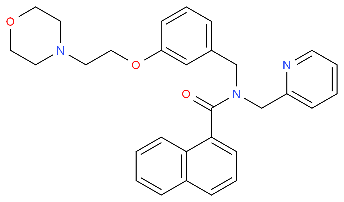 N-{3-[2-(4-morpholinyl)ethoxy]benzyl}-N-(2-pyridinylmethyl)-1-naphthamide_分子结构_CAS_)