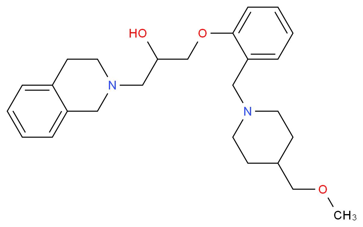 1-(3,4-dihydro-2(1H)-isoquinolinyl)-3-(2-{[4-(methoxymethyl)-1-piperidinyl]methyl}phenoxy)-2-propanol_分子结构_CAS_)