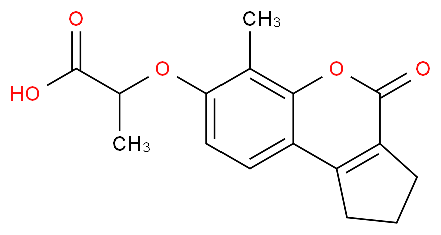 2-[(6-methyl-4-oxo-1,2,3,4-tetrahydrocyclopenta[c]chromen-7-yl)oxy]propanoic acid_分子结构_CAS_307548-90-9)