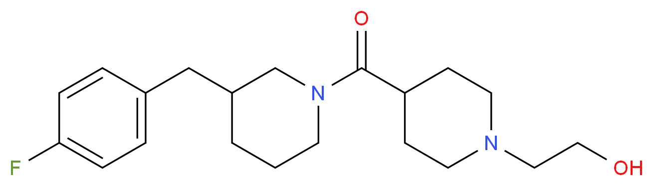 2-(4-{[3-(4-fluorobenzyl)piperidin-1-yl]carbonyl}piperidin-1-yl)ethanol_分子结构_CAS_)