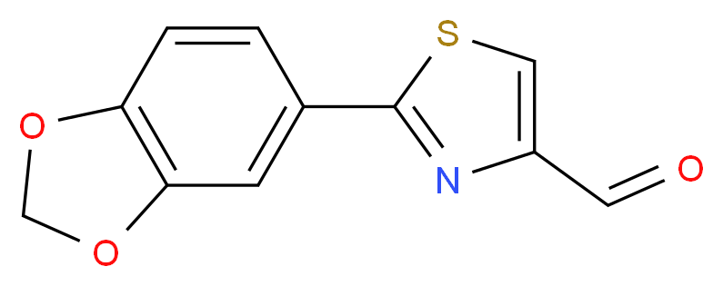 2-(2H-1,3-benzodioxol-5-yl)-1,3-thiazole-4-carbaldehyde_分子结构_CAS_885278-54-6