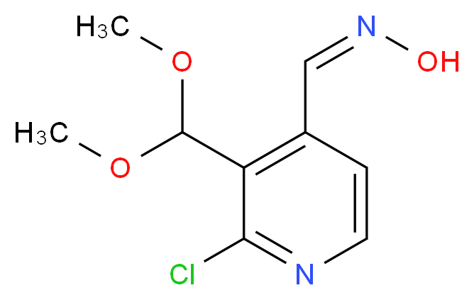 (E)-2-Chloro-3-(dimethoxymethyl)isonicotinaldehyde oxime_分子结构_CAS_)