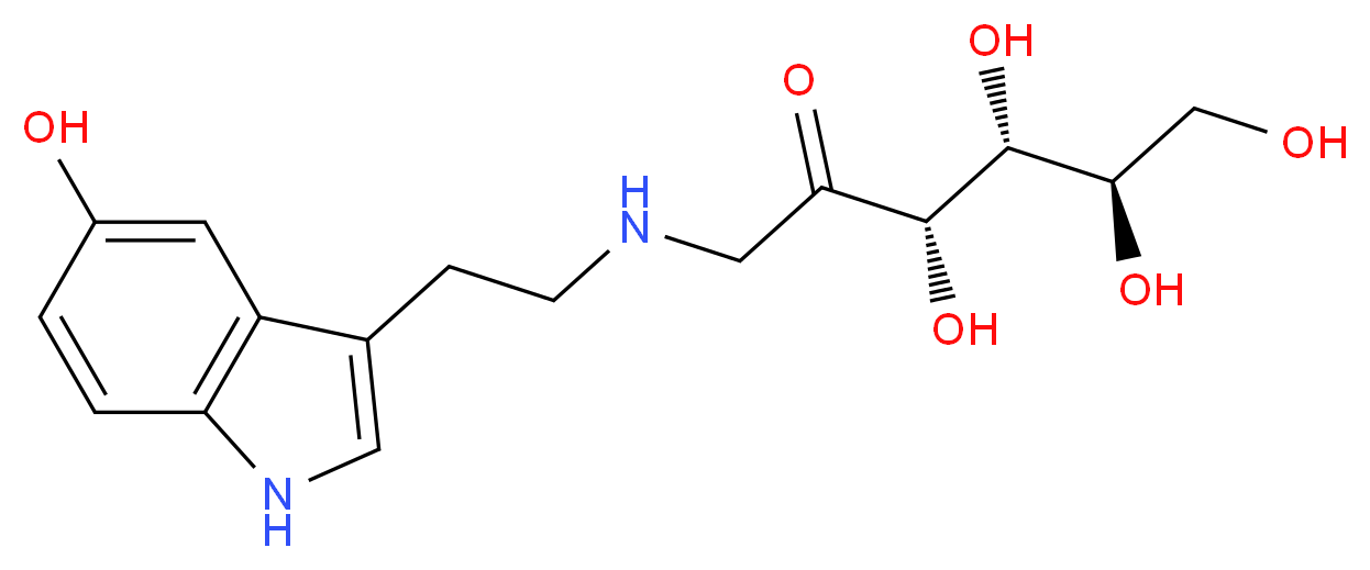 (3S,4R,5R)-3,4,5,6-tetrahydroxy-1-{[2-(5-hydroxy-1H-indol-3-yl)ethyl]amino}hexan-2-one_分子结构_CAS_57003-86-8