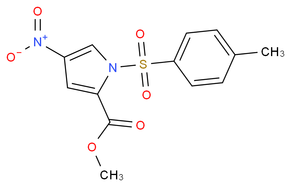 methyl 1-(4-methylbenzenesulfonyl)-4-nitro-1H-pyrrole-2-carboxylate_分子结构_CAS_930111-86-7