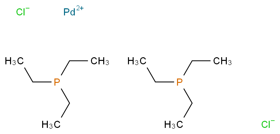 反式双(三乙基膦)二氯化钯(II)_分子结构_CAS_28425-04-9)