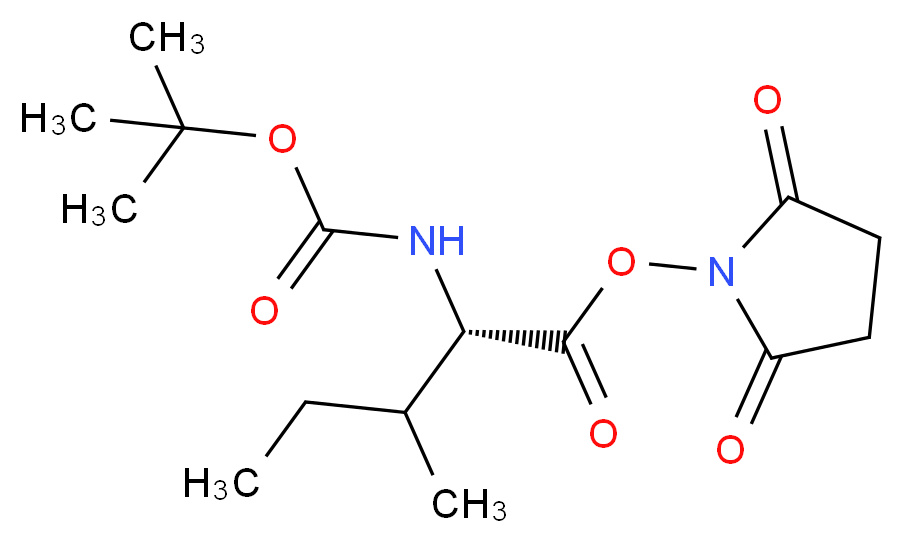 2,5-dioxopyrrolidin-1-yl (2S)-2-{[(tert-butoxy)carbonyl]amino}-3-methylpentanoate_分子结构_CAS_3392-08-3