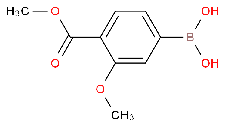 3-Methoxy-4-(methoxycarbonyl)benzeneboronic acid_分子结构_CAS_603122-41-4)