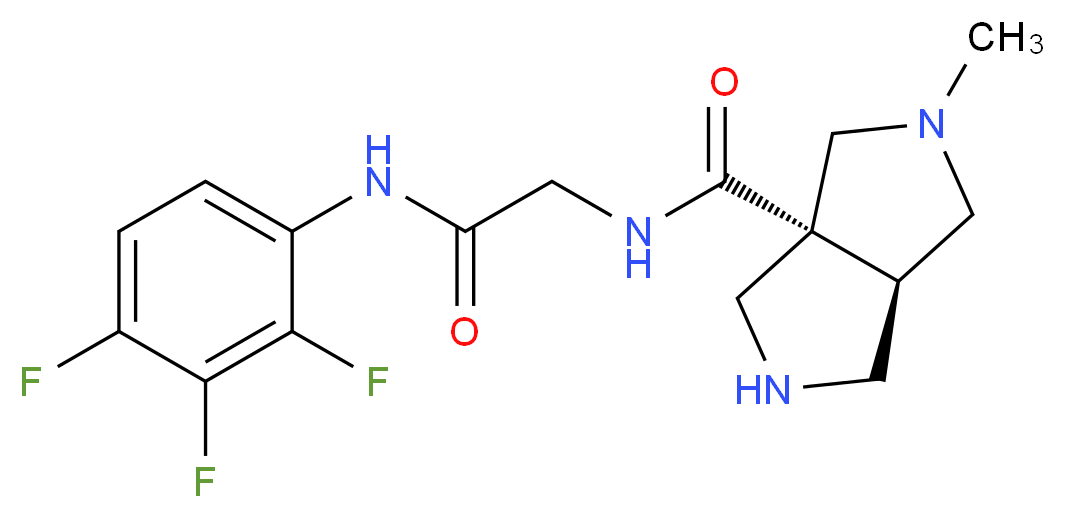 (3aR*,6aR*)-2-methyl-N-{2-oxo-2-[(2,3,4-trifluorophenyl)amino]ethyl}hexahydropyrrolo[3,4-c]pyrrole-3a(1H)-carboxamide_分子结构_CAS_)
