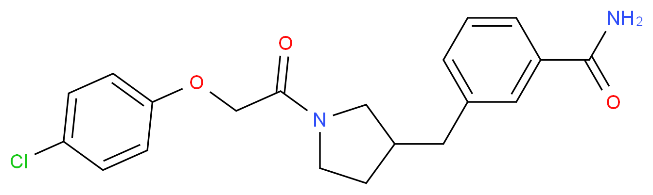 3-({1-[(4-chlorophenoxy)acetyl]pyrrolidin-3-yl}methyl)benzamide_分子结构_CAS_)