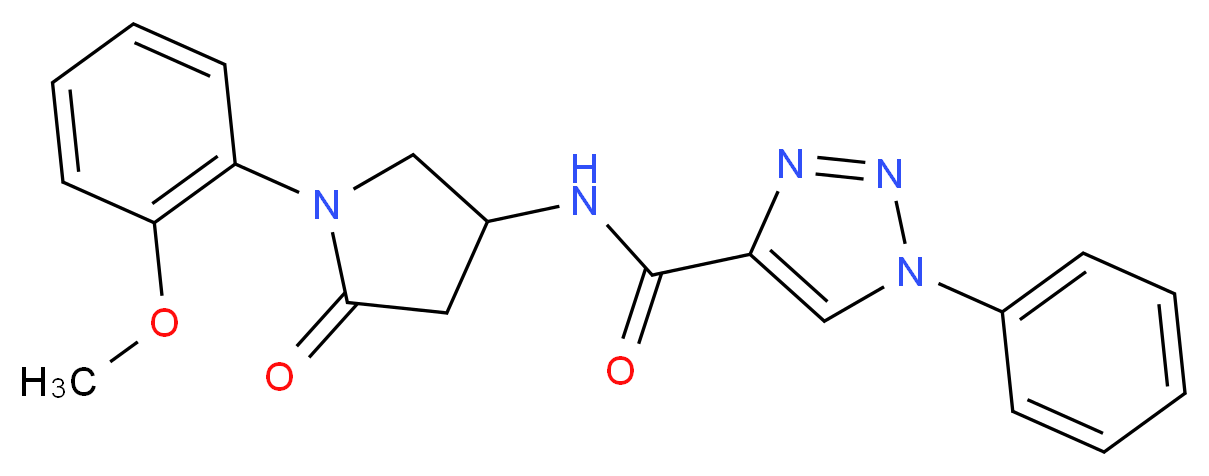 N-[1-(2-methoxyphenyl)-5-oxo-3-pyrrolidinyl]-1-phenyl-1H-1,2,3-triazole-4-carboxamide_分子结构_CAS_)