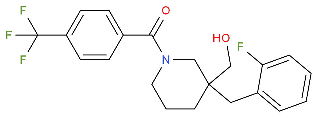 {3-(2-fluorobenzyl)-1-[4-(trifluoromethyl)benzoyl]-3-piperidinyl}methanol_分子结构_CAS_)