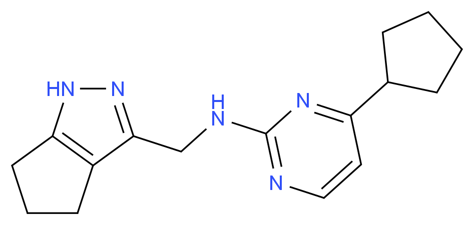 4-cyclopentyl-N-(1,4,5,6-tetrahydrocyclopenta[c]pyrazol-3-ylmethyl)pyrimidin-2-amine_分子结构_CAS_)