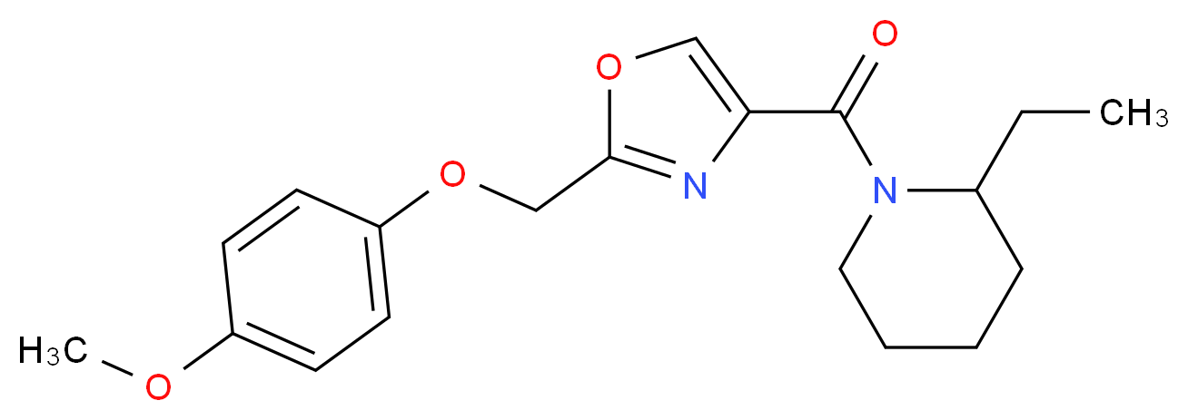 2-ethyl-1-({2-[(4-methoxyphenoxy)methyl]-1,3-oxazol-4-yl}carbonyl)piperidine_分子结构_CAS_)
