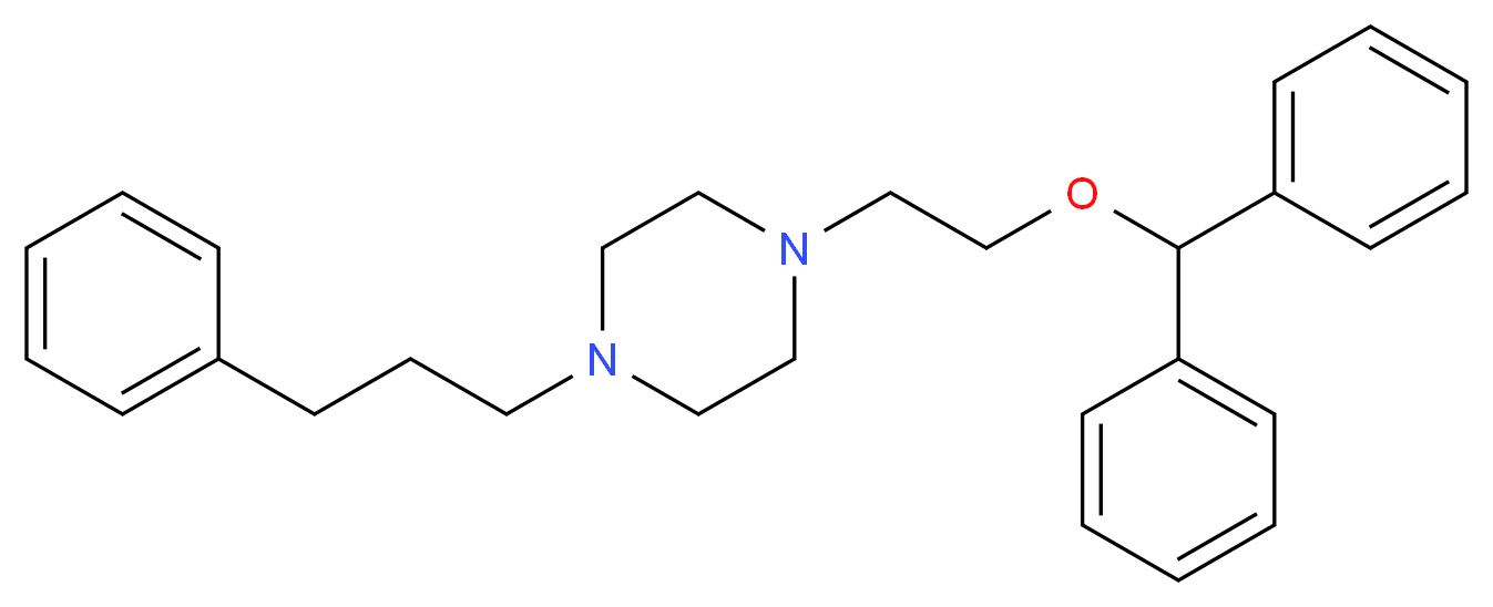 1-[2-(diphenylmethoxy)ethyl]-4-(3-phenylpropyl)piperazine_分子结构_CAS_76778-22-8